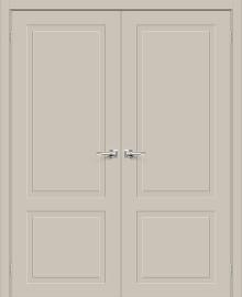 Двойная межкомнатная крашеная дверь Граффити-12 Creamy