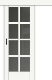 Межкомнатная дверь-купе ДП DIM I-14к Crystal Matt Сатинато Графит