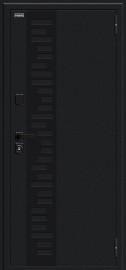 Металлическая дверь с терморазрывом Техно Д2/SBlack Букле чёрное/White Silk