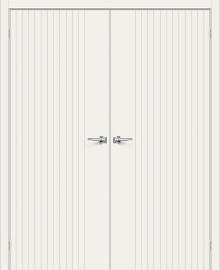 Двойная межкомнатная крашеная дверь Граффити-32 Whitey