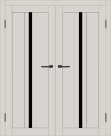 Двойная межкомнатная дверь с экошпоном ДП DIM I-9 Silk Matt Lacobel Black