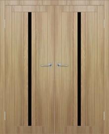 Двойная межкомнатная дверь с экошпоном ДП DIM I-9 Sandy Wood Lacobel Black