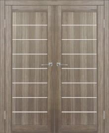 Двойная межкомнатная дверь с экошпоном ДП DIM I-3 Taupe Wood Сатинато Белый