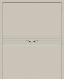 Двойная межкомнатная крашеная дверь Граффити-23 Creamy