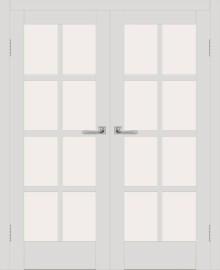 Двойная межкомнатная дверь с экошпоном ДП DIM I-14 Smoky Matt Сатинато Белый