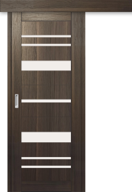 Межкомнатная дверь-купе ДП DIM I-16к Choco Wood / Сатинато Белый