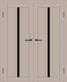 Двойная межкомнатная дверь с экошпоном ДП DIM I-9 Dune Matt Lacobel Black