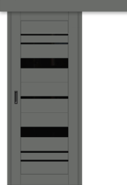 Межкомнатная дверь-купе ДП DIM I-16к Graphite Matt / Lacobel Black