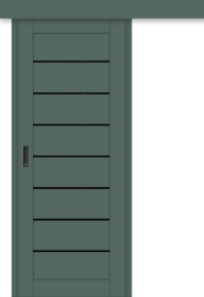 Межкомнатная дверь-купе ДП DIM I-3к Seagrass Matt / Lacobel Black