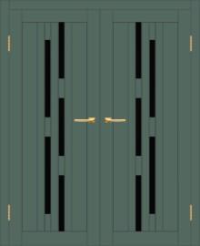 Двойная межкомнатная дверь с экошпоном ДП DIM I-4 Seagrass Matt Lacobel Black