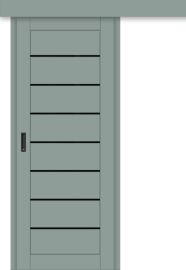 Межкомнатная дверь-купе ДП DIM I-3к Gloomy sky Matt / Lacobel Black