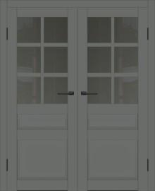 Двойная межкомнатная дверь с экошпоном ДП DIM I-12 Graphite Matt Сатинато Графит