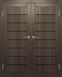 Двойная межкомнатная дверь с экошпоном ДП DIM I-3 Choco Wood Lacobel Black