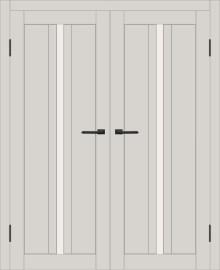 Двойная межкомнатная дверь с экошпоном ДП DIM I-9 Silk Matt Сатинато Белый