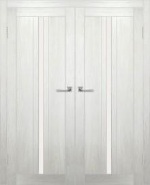 Двойная межкомнатная дверь с экошпоном ДП DIM I-9 Blond Wood Сатинато Белый