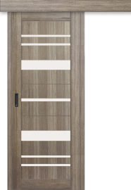 Межкомнатная дверь-купе ДП DIM I-16к Taupe Wood / Сатинато Белый