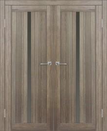 Двойная межкомнатная дверь с экошпоном ДП DIM I-9 Taupe Wood Сатинато Графит