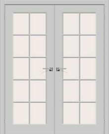 Двойная межкомнатная крашеная дверь Скинни-11.1 Grace / Magic Fog