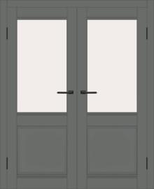Двойная межкомнатная дверь с экошпоном ДП DIM I-11 Graphite Matt Сатинато Белый