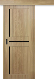Межкомнатная дверь-купе ДП DIM I-5.1к Sandy Wood / Lacobel Black