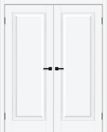 Двойная межкомнатная дверь ПЭТ Классик-10 White Silk