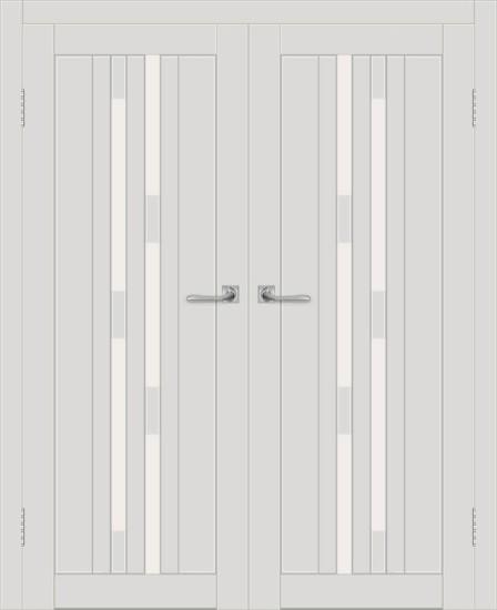 Двойная межкомнатная дверь с экошпоном ДП DIM I-4 Smoky Matt Сатинато Белый