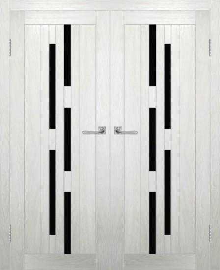 Двойная межкомнатная дверь с экошпоном ДП DIM I-4 Blond Wood Lacobel Black