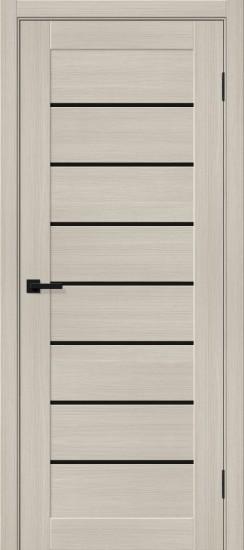 Межкомнатная дверь с экошпоном Браво-22 Cream Melinga / Black Shine