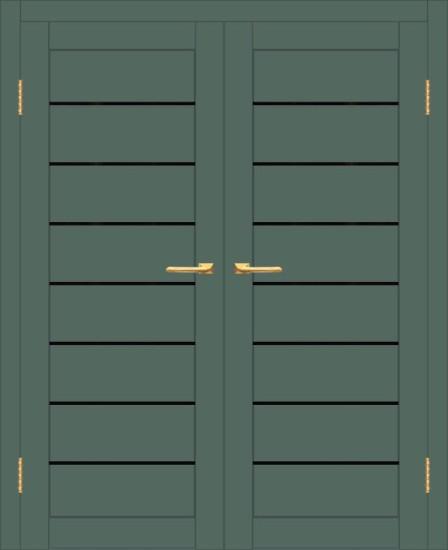 Двойная межкомнатная дверь с экошпоном ДП DIM I-3 Seagrass Matt Lacobel Black