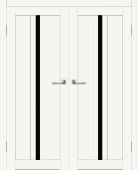 Двойная межкомнатная дверь с экошпоном ДП DIM I-9 Crystal Matt Lacobel Black