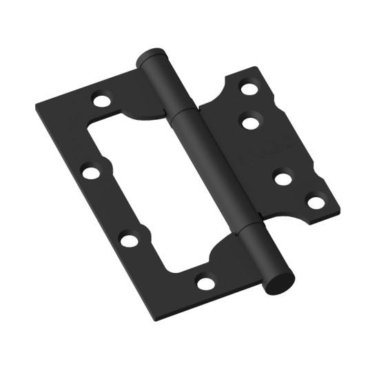 Петля без врезки стальная Bravo F-4-2BB 100*75*2,5 SB МатЧёрный (универс.)