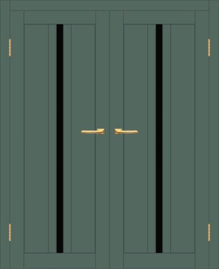 Двойная межкомнатная дверь с экошпоном ДП DIM I-9 Seagrass Matt Lacobel Black