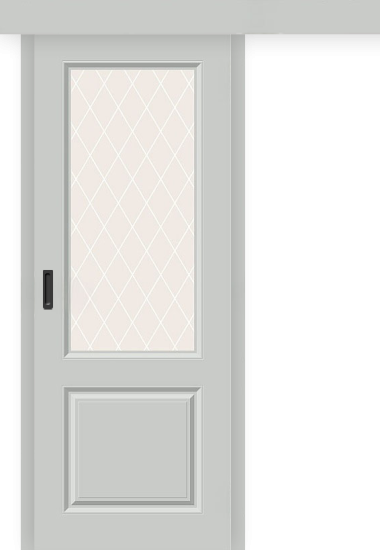 Межкомнатная дверь-купе Скинни-13к Grace / White Crystal