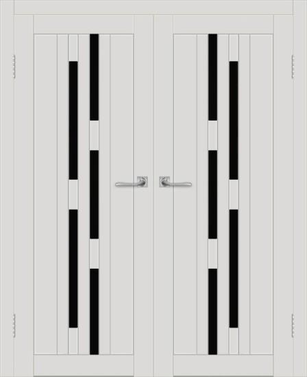 Двойная межкомнатная дверь с экошпоном ДП DIM I-4 Smoky Matt Lacobel Black