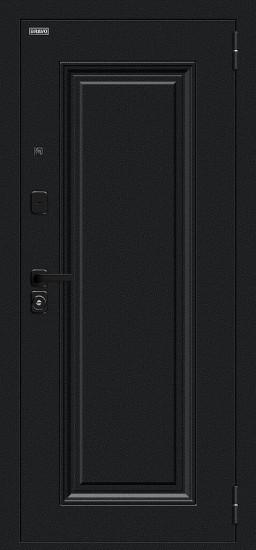 Металлическая дверь Флэш МФ/SBlack Букле чёрное/White Silk