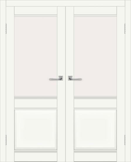 Двойная межкомнатная дверь с экошпоном ДП DIM I-11 Crystal Matt Сатинато Белый