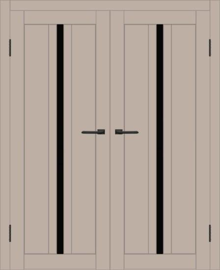 Двойная межкомнатная дверь с экошпоном ДП DIM I-9 Dune Matt Lacobel Black