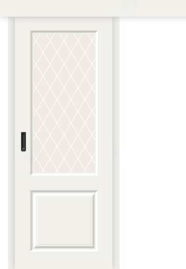 Межкомнатная дверь-купе Скинни-13к Whitey / White Crystal