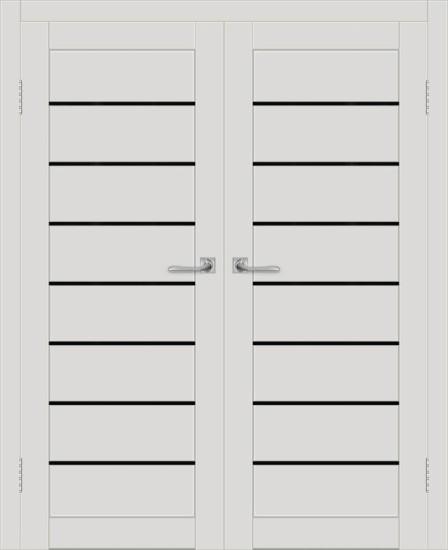 Двойная межкомнатная дверь с экошпоном ДП DIM I-3 Smoky Matt Lacobel Black