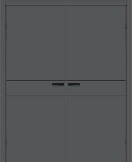 Двойная межкомнатная дверь ПЭТ Браво-0.24.П Stormy Silk / Black Silk