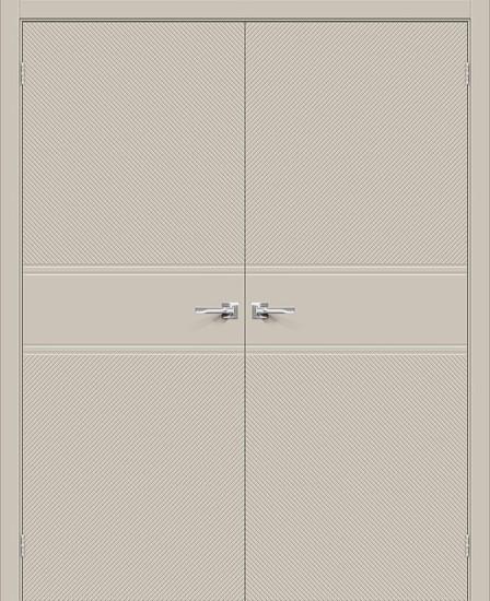 Двойная межкомнатная крашеная дверь Граффити-27 Creamy