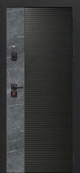 Входная дверь OIKO ACOUSTIC Art Black/Marble/Reflex Софт серый