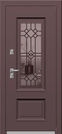 Входная дверь OIKO T 115 SP 2 Муар 8019/9003/Белый