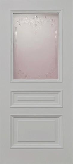 Межкомнатная дверь ДП DIM Enamel B-3.1 Светло-серый Сатинато белое прозрачное