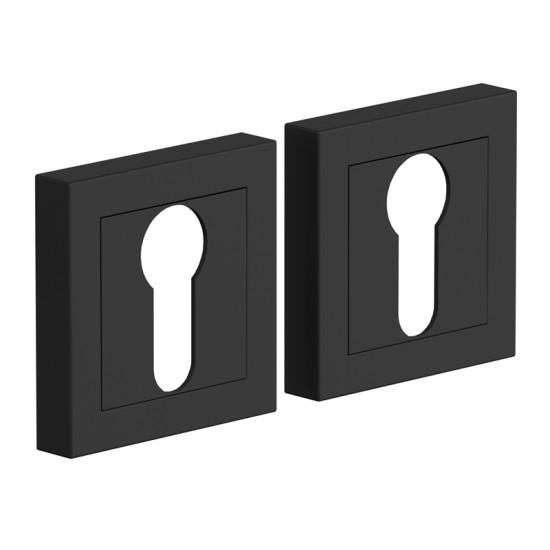 Накладка цилиндровая на квадратной розетке Bravo A/Z-2CL SB МатЧёрный
