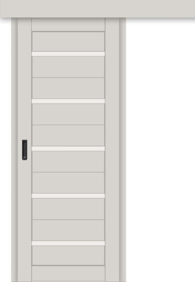 Межкомнатная дверь-купе ДП DIM I-1к Silk Matt / Сатинато Белый