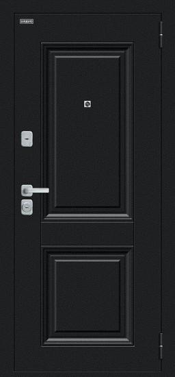 Металлическая дверь Некст МФ/BChrome Букле чёрное/Cappuccino Melinga