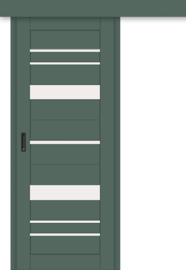 Межкомнатная дверь-купе ДП DIM I-16к Seagrass Matt / Сатинато Белый