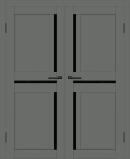 Двойная межкомнатная дверь с экошпоном ДП DIM I-5.1 Graphite Matt Lacobel Black