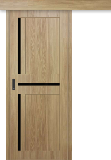 Межкомнатная дверь-купе ДП DIM I-5.1к Sandy Wood / Lacobel Black